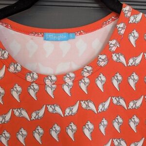 J. McLaughlin Coral Shell-Print Scoop Neck Top